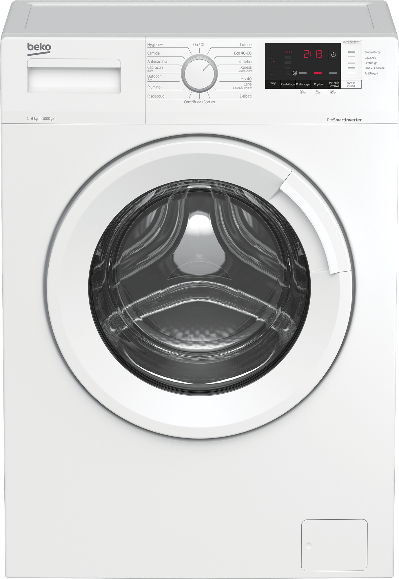 Beko WUXS61032WI-IT - Lavatrice - 40CM - 6KG - Classe D - Centrifuga 1000 Giri - Inverter