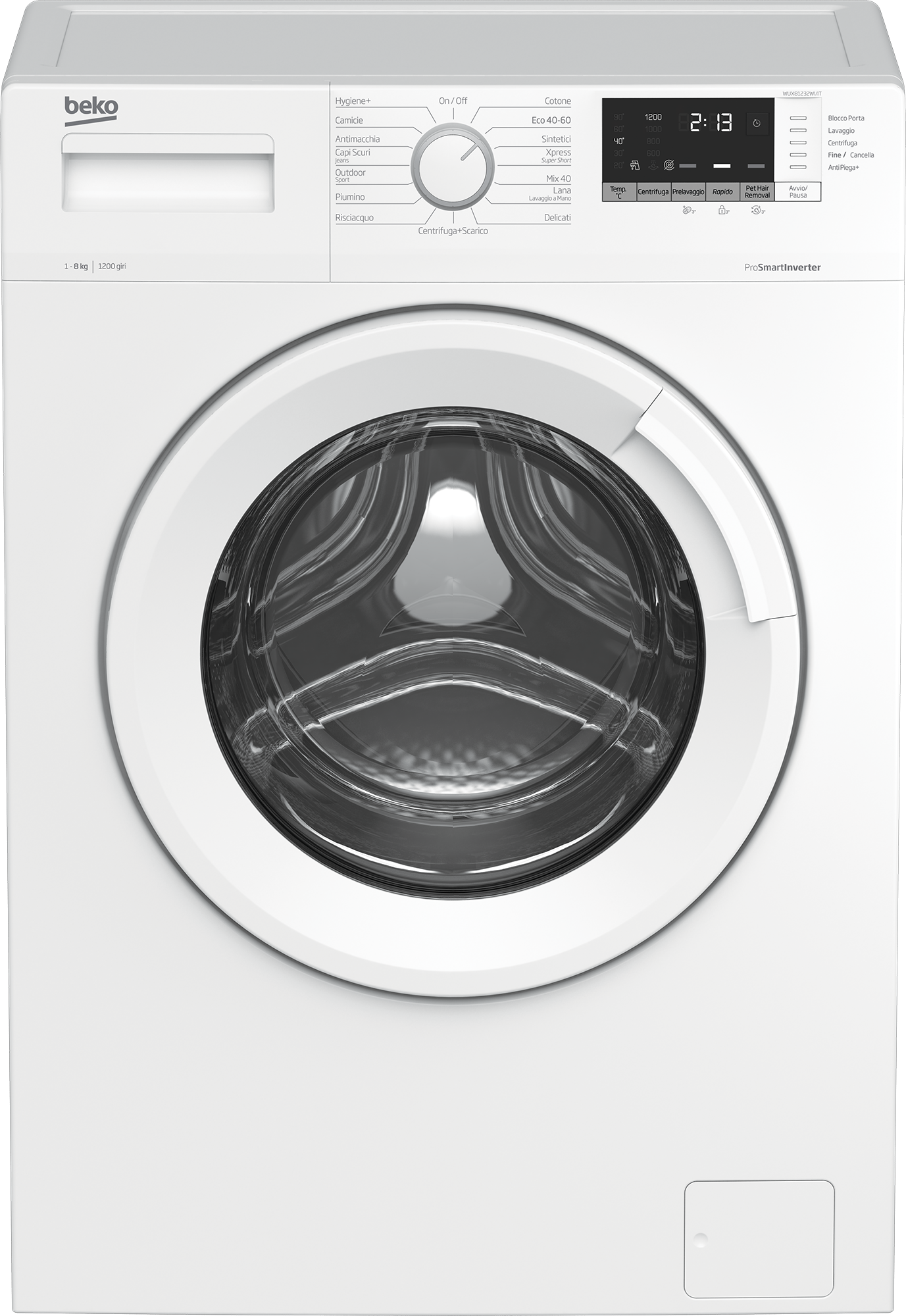Beko WUX81232WI-IT Lavatrice carica frontale 8KG 1200G INV