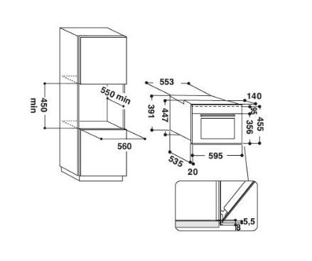 Whirlpool W7 MW561 - Microonde combinato linea W7