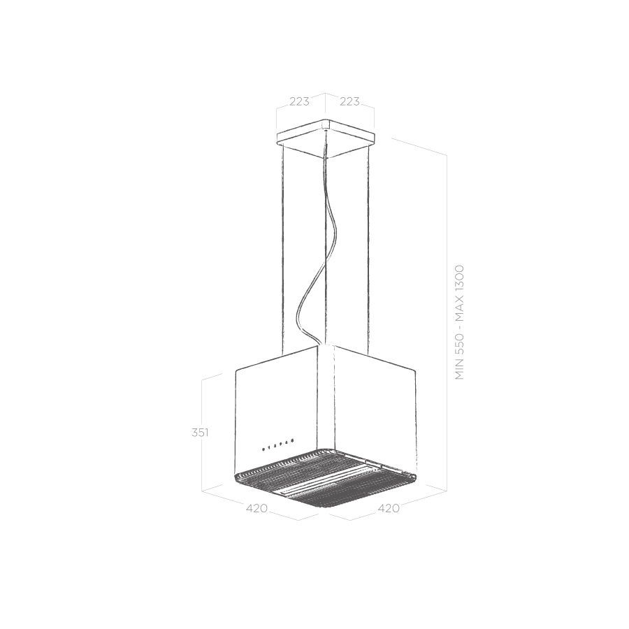 Elica PRF0146220 Pix BLF42 cappa a Isola Sospesa 42x42 nera versione Flitrante Promessa Elica PRF0146220 Pix BLF42 cappa a Isola Sospesa 42x42 nera versione Flitrante