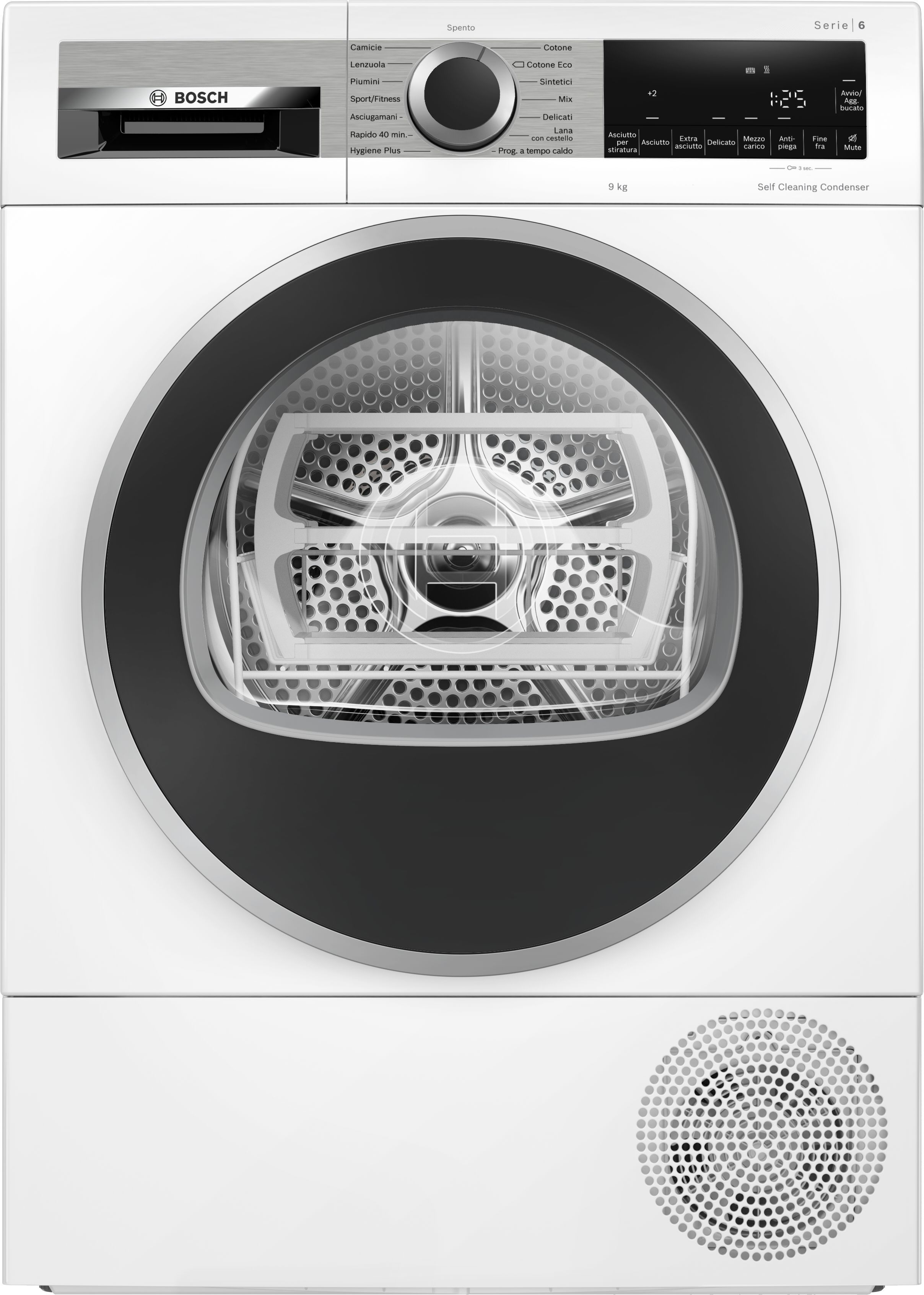 Bosch WQG245D0IT - Asciugatrice 9 KG - classe A+++ - Easyclean - Vapore ecogas - cesto lana