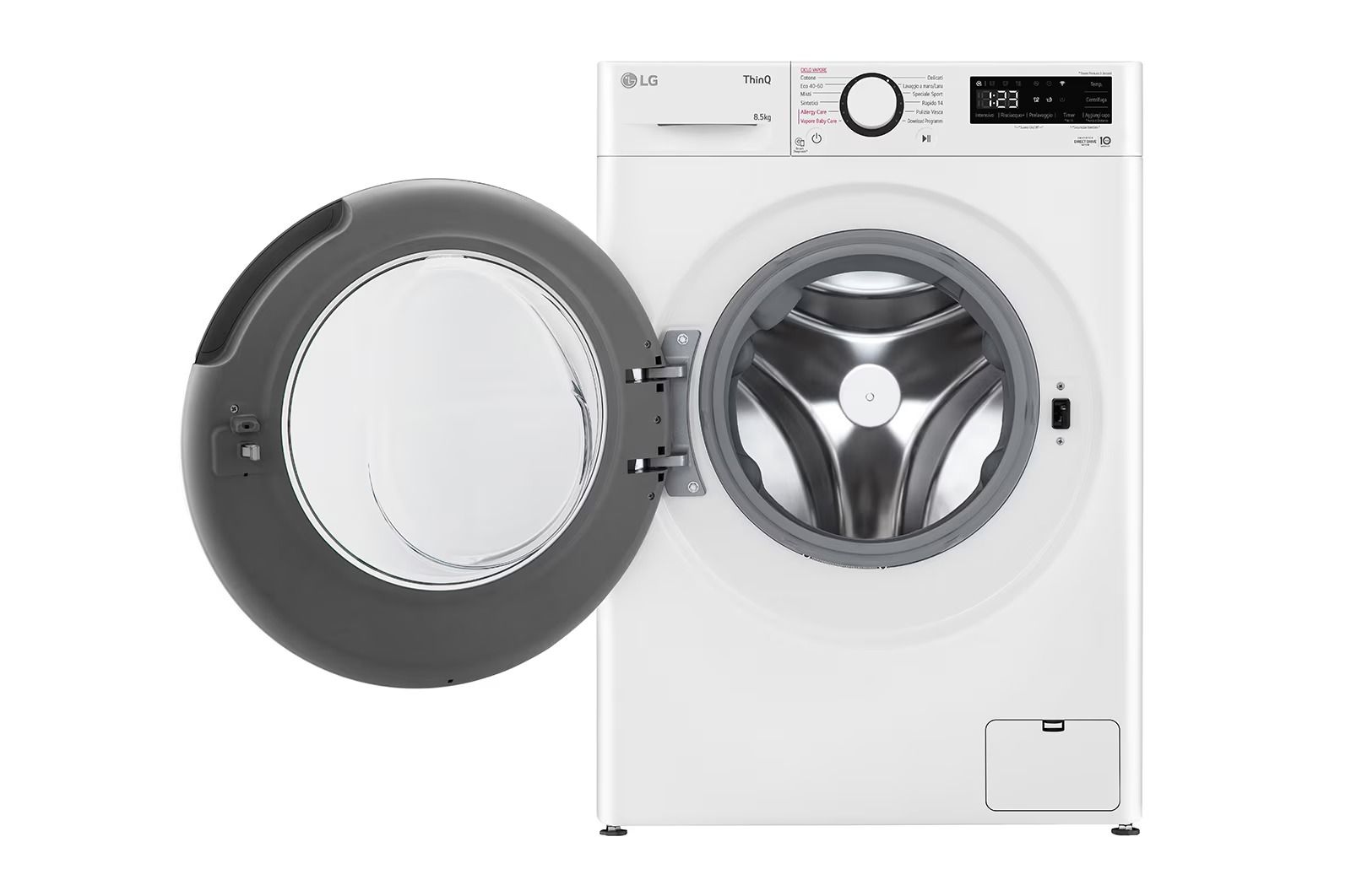 5 kg – 1200 giri – lavaggio a vapore – inverter direct drive – Wi-Fi – bianco – oblò nero – classe A