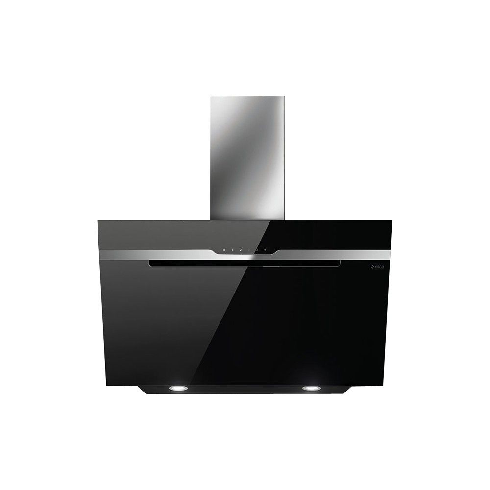 Elica PRF0117381B Majestic BL/A/60 cappa a parete da 60 cm in acciaio inox e vetro nero versione aspirante