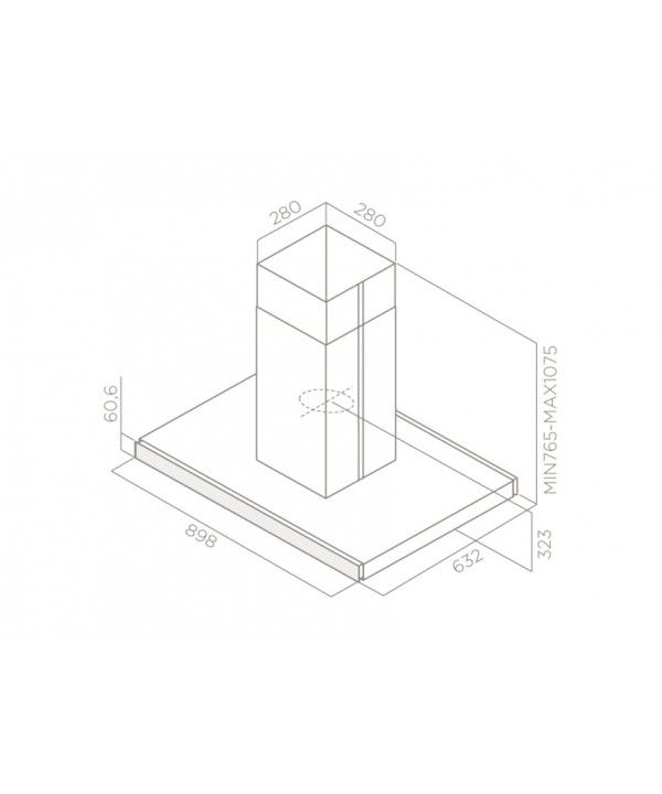Elica PRF0104629A Joy Island Whix/A/90 cappa a isola da 90 cm in acciaio inox e vetro bianco versione Aspirante