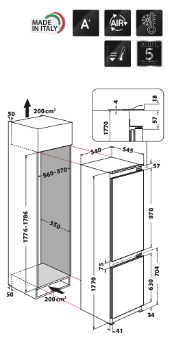 Ventilato con Less Frosnel congelatore